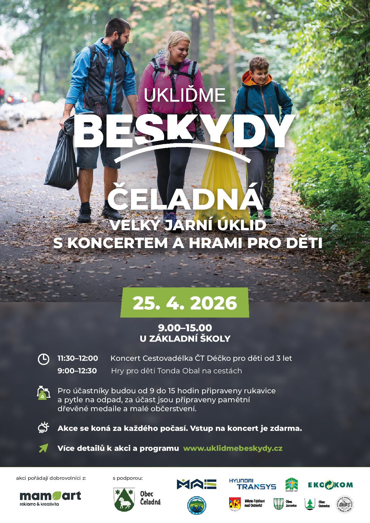 Uklidíme Beskydy s koncertem a hrami pro děti