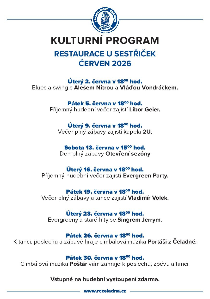 Kulturní program restaurace U Sestřiček