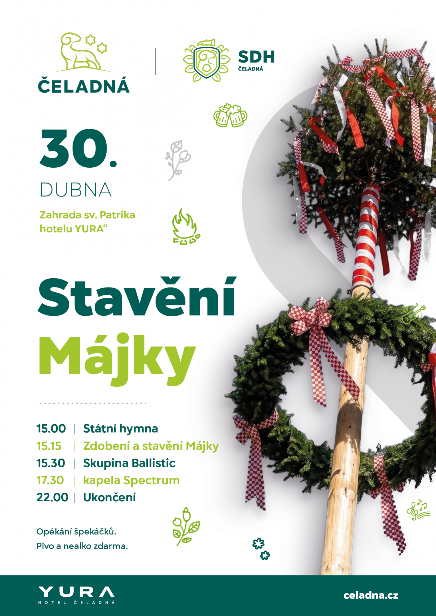 Stavění májky v Čeladné